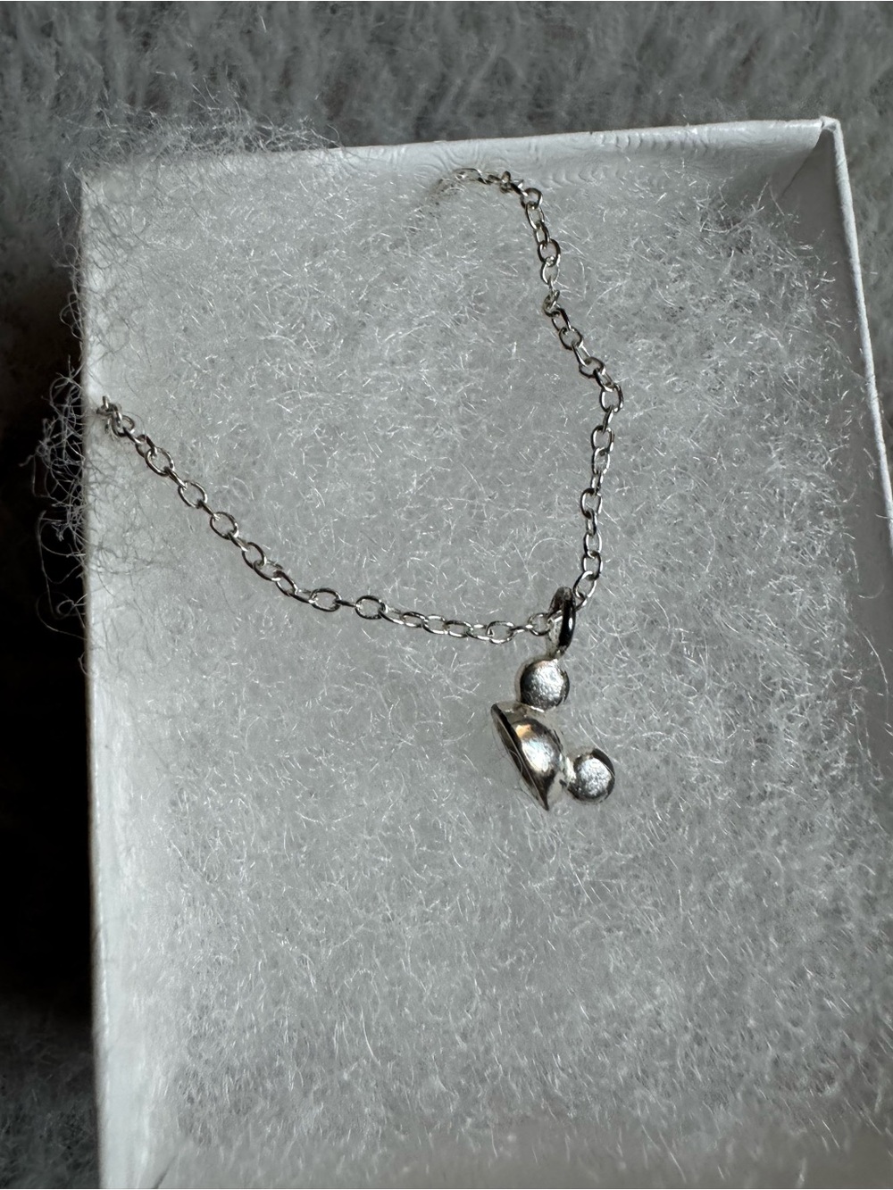 Sterling Silver Minimalist Mickey Ears Pendant Necklace - Silver